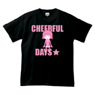 ポップキャラクター「CHEERFUL DAYS」ピンク デザインTシャツ