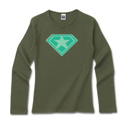★マーク Tシャツデザイン「スーパー☆」グリーン