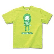 キャラTシャツ「チアフル」グリーン 女の子イラスト
