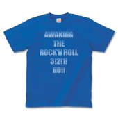 グラフィッカーTシャツ ロックデザイン風 ブルー生地