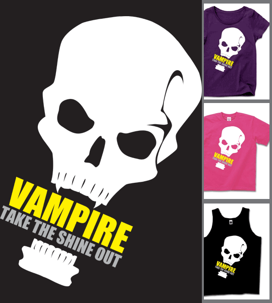 VAMPIRE Tシャツ 骸骨 イエロー