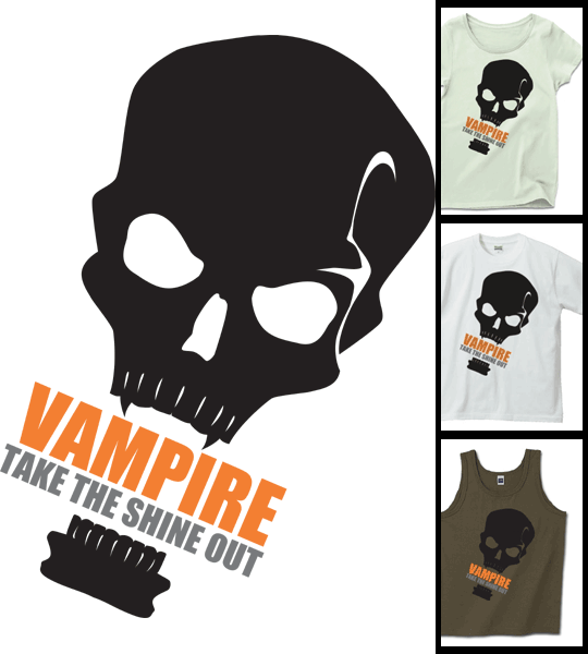 VAMPIRE 髑髏デザイン オレンジ