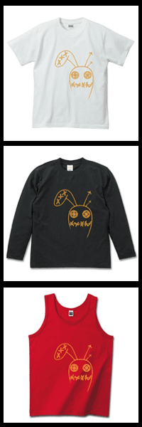 ラビットイラストTシャツサンプル タンクトップ、レディースシャツ
