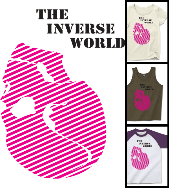 ストライプ髑髏 Tシャツ ピンク