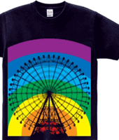 虹デザインTシャツ「虹と観覧車」