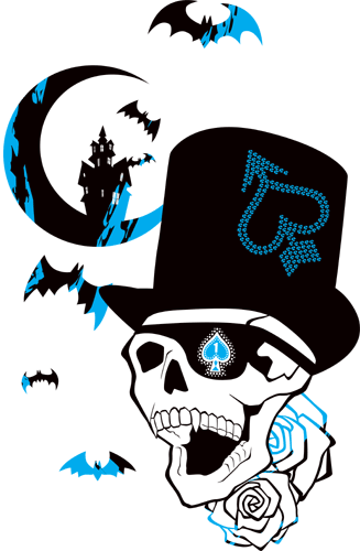 シルクハットのハロウィンドクロ 黒青色