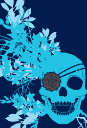 青の薔薇髑髏オリジナルデザイングッズ用
