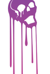 とろけるドクロTシャツ「MELTING SKULL」グラデパープル