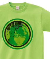 ポップな女の子イラストTシャツ「PRETTY GIRL」green