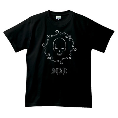 ドクロデザインTシャツ シルバーカラー