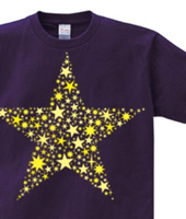 星々デザインTシャツ「star」イエロー